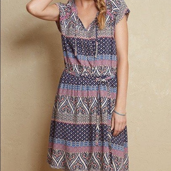 Matilda Jane Friends Forever Jocelyn Multi Print Tie Waist Dress - Picture 2 of 8